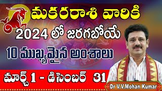 Makara Rasi 10 Important things to happen in March to December 2024 మకర రాశి వారికి ముఖ్యమైన అంశాలు [upl. by Asenej]