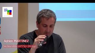 Chantier Culture commune IR FSU Table ronde Adrien Martinez FSUSNUipp [upl. by Mossman]