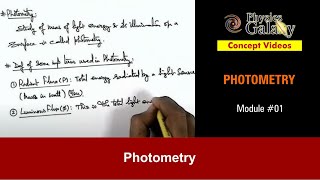 Class 12 Physics  Photometry  1 Photometry  For JEE amp NEET [upl. by Niwrek4]