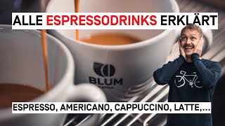 Die populärsten EspressoGetränke mit Rezepten Vom Espresso bis Latte Macchiato [upl. by Netsirt]