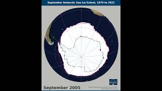 September Antarctic Sea Ice Extent 1979 to 2022 [upl. by Spanjian403]