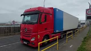 Rosslare Harbour Truck And Cars Just Arrived From StenaLine Ferry From The Port Of Cherbourg truck [upl. by Theadora]