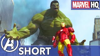 Hulk Iron Man amp Spidey Take on a MechGiant  The Avengers vs AIM  Part Two [upl. by Nawram]