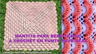 Como tejer manta de bebé a crochet fácil y rápido  tutorial paso a paso [upl. by Ainel]