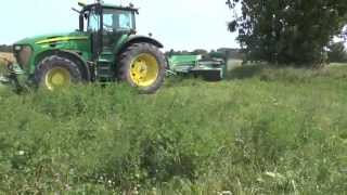 Silage 2013 John Deere 7930 with front and trailed John Deere mower conditioner 2013 [upl. by Silverstein771]