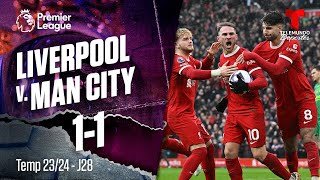 Liverpool v Manchester City 11  Highlights amp Goles  Premier League  Telemundo Deportes [upl. by Etnelav]