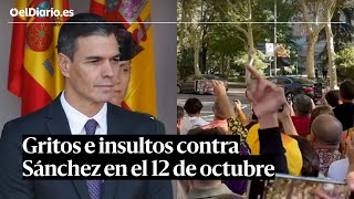 Gritos e insultos contra SÁNCHEZ en el desfile del 12 de Octubre quot¡Que te vote Txapotequot [upl. by Ethbinium269]