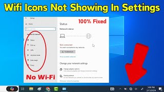 Wifi Icon not Showing in Settings  Not Connected  Not connections are Available  Wifi Missing [upl. by Einehpets]