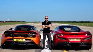 DRAG RACE FERRARI F8 vs MCLAREN 720S [upl. by Aihtibat]