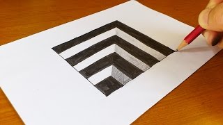 Very Easy How To Draw 3D Hole  Anamorphic Illusion  3D Trick Art on paper [upl. by Eleen]