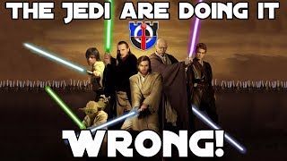 Jedi fight with their lightsabers WRONG Star Wars [upl. by Akinek]