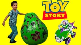 Toy Story GIANT Surprise Egg Opening Unboxing Buzz Lightyear amp Woody Toys  Kiddyzuzaa [upl. by Merrielle]