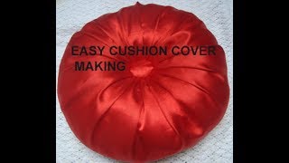 SUPER EASY ROUND cushion coverpillow cover making [upl. by Echo]