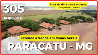 305 ALQ EM PARACATU  FAZENDA A VENDA EM MINAS GEREIS 🌱DUPLA APTIDÃO🐄 62999722000 agro fazenda [upl. by Nilya304]