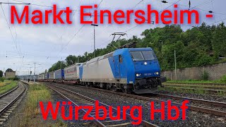 Von Markt Einersheim nach Würzburg Hbf durch die eingleisige Baustelle bei Kitzingen [upl. by Valeta803]