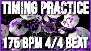 175 BPM  Timing Practice  44 Simple Drum Beat  Metronome [upl. by Kezer]