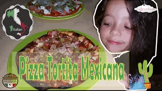 Recetas para niños  Pizza con Tortita Mexicana [upl. by Ativoj]