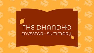 The Dhandho Investor  Book Summary [upl. by Amimej]