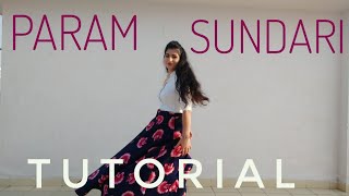 Param Sundari TUTORIAL with Music English Subtitles Step by step dance on Param sundari full song [upl. by Felicdad]