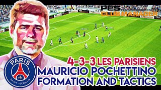 PES Club Manager Mauricio Pochettino PSG 433 Formation and Tactics Style [upl. by Oidualc882]