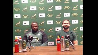 Interview Ox Nche and Cobus Reinach Ahead of Springboks v Wallabies [upl. by Shaper877]