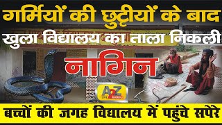 School Mein Nagin  बच्चों की जगह विद्यालय में पहुंचे सपेरे  गर्मियों की छुट्टियों के बाद खुला [upl. by Nnail]