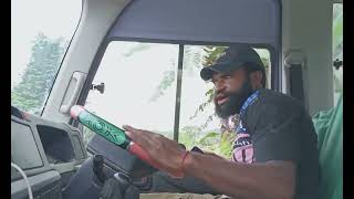 Highland bus driver driving kiunga tabubil Highway Papua New Guinea [upl. by Nancee]