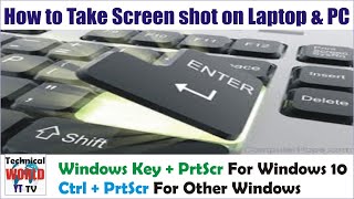 How to Take Screenshot on Laptop amp PC  How to Use print screen  CtrlPrtScr  Windows KeyPrtScr [upl. by Ainoyek]