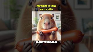 Capybara bị mèo xám troll ăn xúc xích capybara cuoicungai reviewphim haihuoc [upl. by Ennaeirrac]