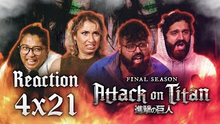 Attack on Titan DUB  4x21 From You 2000 Years Ago  Group Reaction [upl. by Maxama]