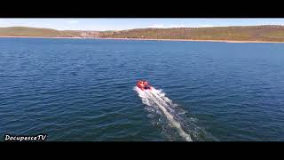 QUICKSILVER 380 INFLATABLE BOAT VIEW DRON OF CIJARA SPAIN [upl. by Aihsenad]