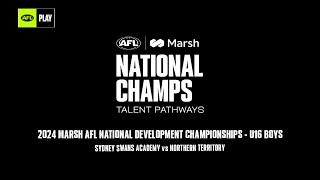 Sydney Swans Academy v Northern Territory 2024 Marsh AFL National Dev Champs – U16 Boys [upl. by Aicad]