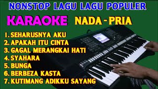 SEHARUSNYA AKU  KARAOKE Nada Pria  Lagu Lagu Populer Album SlowRock HD [upl. by Oluap]