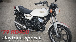 1979 YAMAHA RD400F DAYTONA SPECIAL  Full Throttle Ride and More  2320 Original Miles [upl. by Barling]