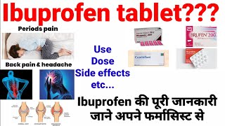 Ibuprofen tablets ip 400 mg Uses Side effectsDose and precautions In Hindi [upl. by Anihsit]