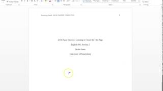 APA Formatting Part 1  The Title Page  6th EditionSimple [upl. by Menis]