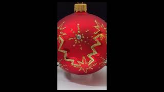 Red and Gold Blown Glass Ornament  Made In Ukraine [upl. by Wasson]