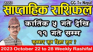 Saptahik Rashifal  साप्ताहिक राशिफल  Kartik 5 to 11  October 22 to 28  Weekly Horoscope [upl. by Issie]