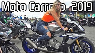 MOTOCARRERO 2019  AMAZING Superbikes in Brazil Loud exhausts amp BURNOUTS [upl. by Oinigih799]