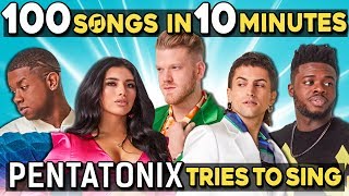 Pentatonix Tries To Sing 100 Pop Songs In 10 Minutes Challenge [upl. by Eesyak517]