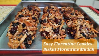 Easy Florentines No Flour No Butter  Biskut Florentine Tanpa Tepung  DAPUR2020 [upl. by Annekam]