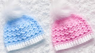 EASY CROCHET PATTERN baby beanie hat baby cap MAKE IT IN ALL SIZES PERFECT FOR BEGINNERS STITCH [upl. by Princess]