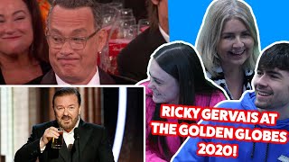 BRITISH FAMILY REACTS Ricky Gervais At The Golden Globes 2020 [upl. by Nazar]