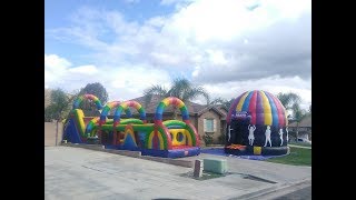 Rainbow Obstacle Course Jumper for rent in Moreno Valley Menifee party rentalsRiverside Disco dome [upl. by Fiester]