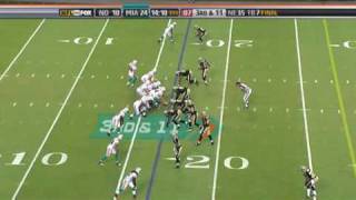 New Orleans Saints Darren Sharper makes a great bobbling Interception against The Miami Dolphins [upl. by Siulesoj750]