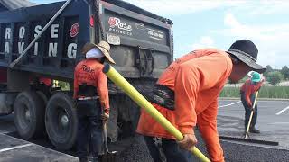 Rose Paving  Parking Lot Asphalt Patching Timelapse Video  Crew  The Stone Church [upl. by Okoyik]