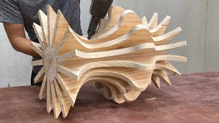 Reuse Scrap Wood To Design A Beautiful And Stylish Coffee Table  Skillful Woodworking [upl. by Earehc]