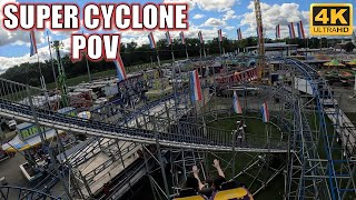 Super Cyclone POV Back 4K 60FPS North American Midway Interpark Roller Coaster  NonCopyright [upl. by Woothen]