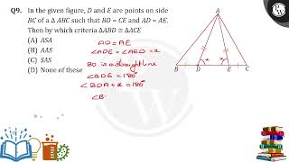 In the given figure D and E are points on side BC of a ABC such that [upl. by Leandro]