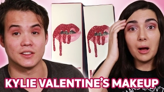 Trying Kylie Jenners Valentines Makeup With My Boyfriend • Saf amp Tyler [upl. by Lig]